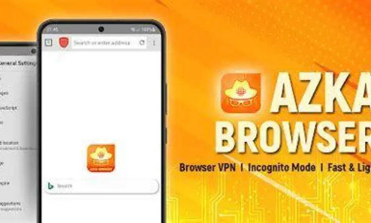 Tampilan fitur utama Azka Browser anti blokir