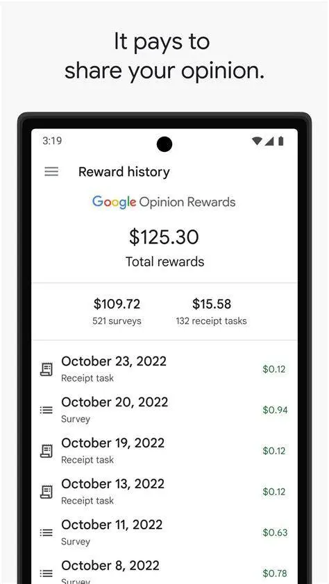 Google Opinion Rewards Interface Aplikasi Google Opinion Rewards untuk diamond FF