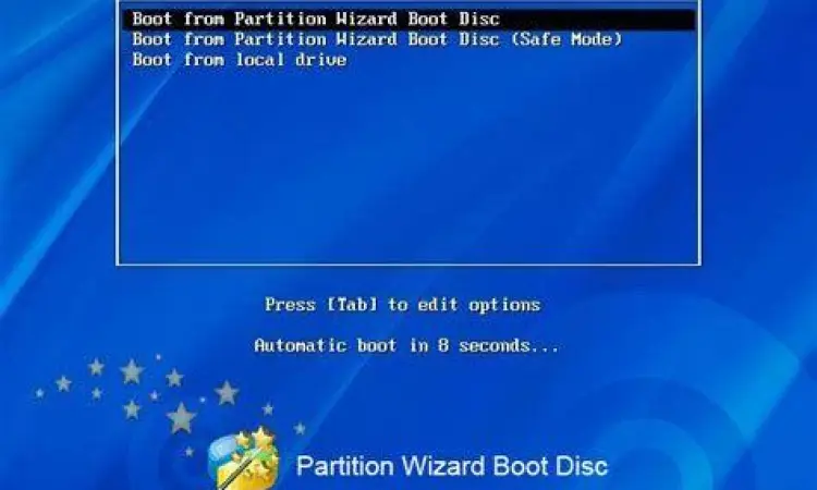 Utilisasi partition wizard dalam dlc boot download