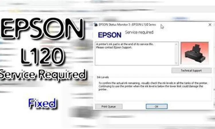 Pesan error service required pada printer epson