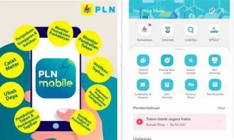 Proses pembayaran listrik online di PLN Mobile