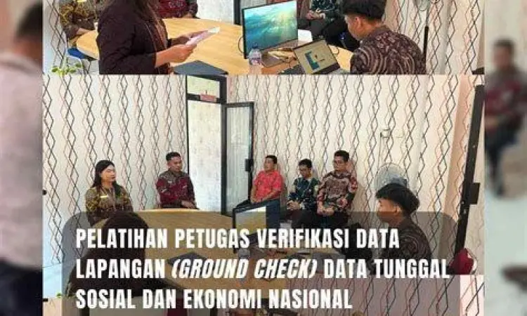 Verifikasi Lapangan SIKS NG Petugas melakukan verifikasi data bansos melalui aplikasi