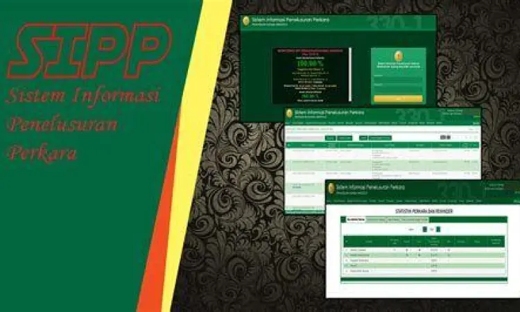 Tampilan Dashboard SIPP Dashboard aplikasi SIPP untuk monitoring perkara
