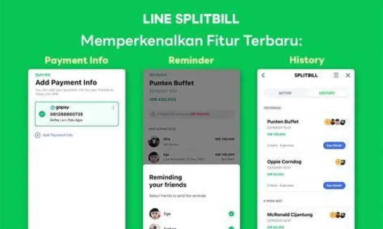 Fitur split bill pada aplikasi dompet digital Indonesia