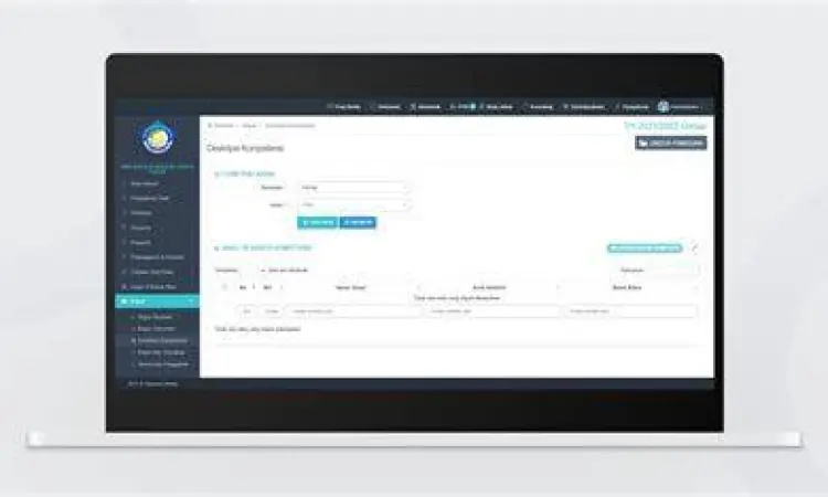 Tampilan Antarmuka Aplikasi SR Dashboard sistem informasi rapor digital