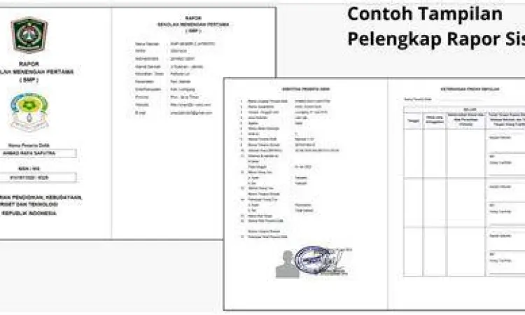 Hasil Output Rapor Digital Hasil cetak rapor kurikulum merdeka