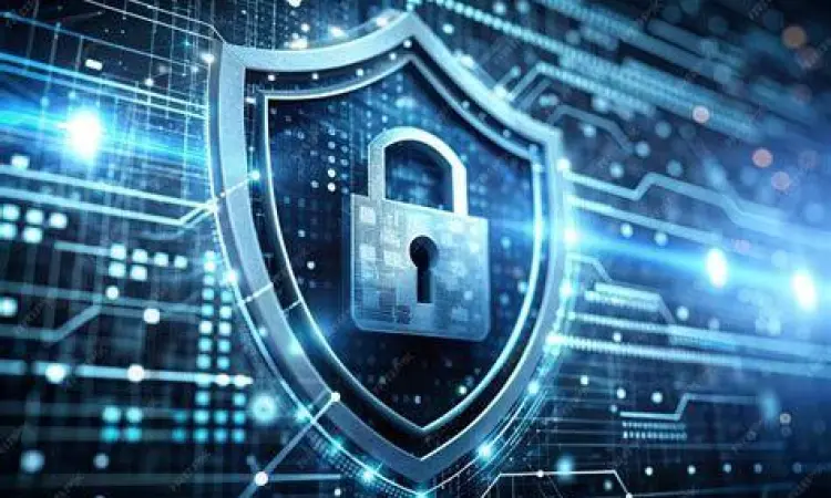 Proteksi Data Maksimal Simbol perlindungan privasi digital dengan gembok dan perisai