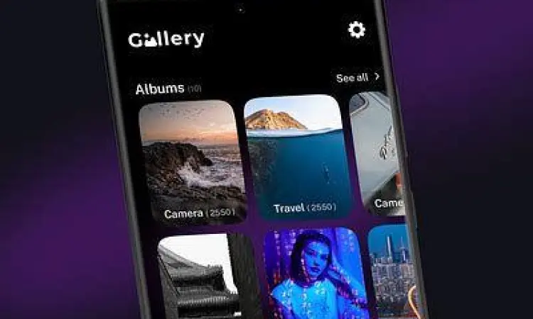 Antarmuka aplikasi galeri minimalis