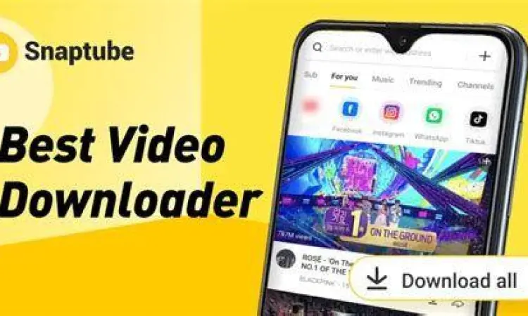 Tampilan antarmuka aplikasi pengunduh video Snaptube