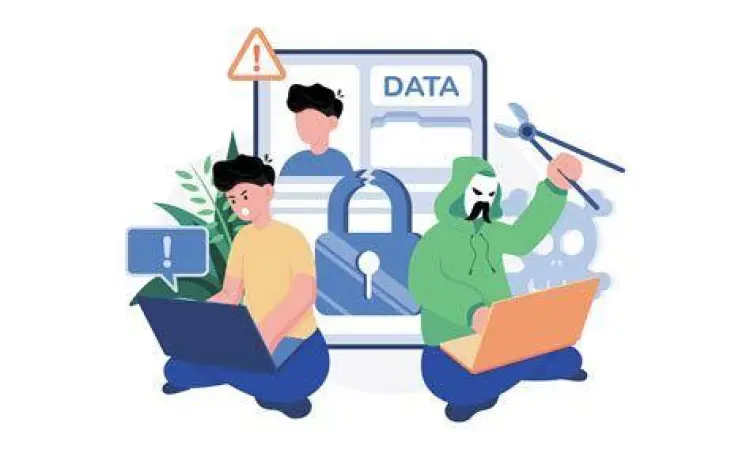 Ilustrasi peretas mencuri data pribadi