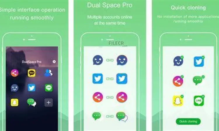 Interface Dual Space Pro Mod Fitur utama Dual Space Pro Mod unlocked