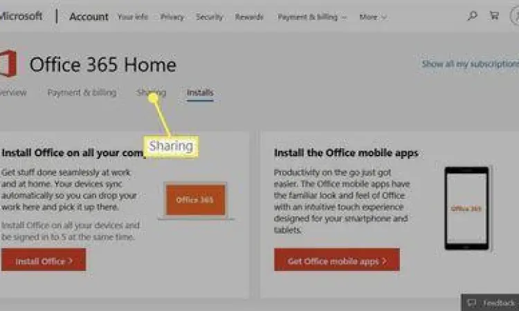 Tampilan proses instalasi Microsoft 365