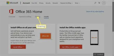 Halaman Instalasi Microsoft 365 Tampilan proses instalasi Microsoft 365