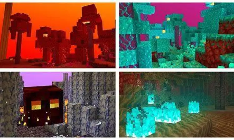 Berbagai bioma baru di Minecraft 1.16 Nether Update