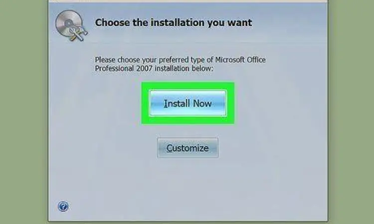 Layar proses instalasi Office 2007