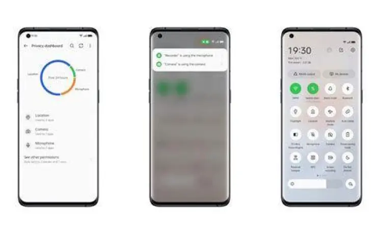Tampilan menu privasi pada ColorOS Oppo