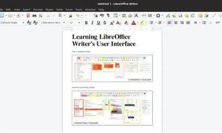 Antarmuka LibreOffice Writer yang bersih