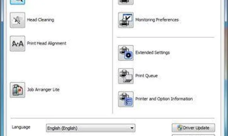 Menu maintenance pada driver printer Epson