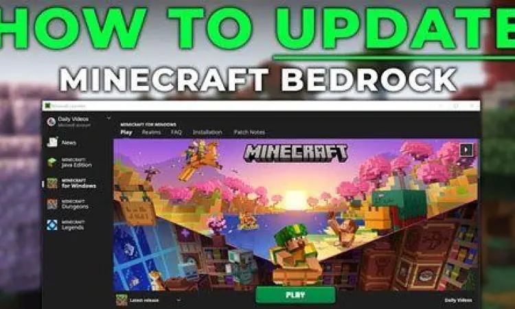 Proses pembaruan Minecraft di perangkat mobile