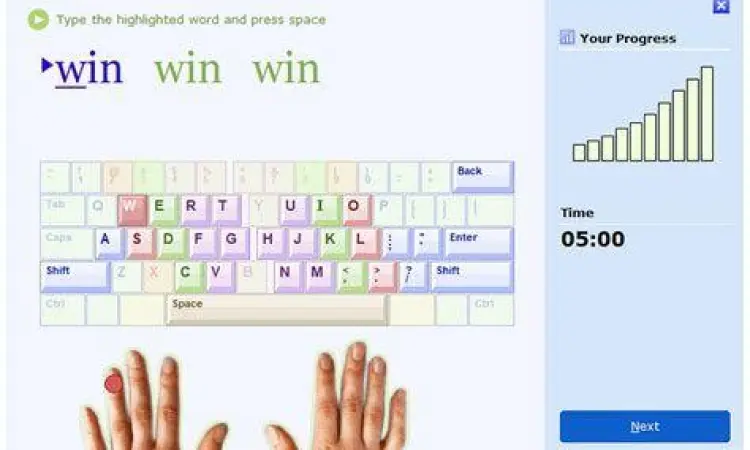 Antarmuka aplikasi TypingMaster 11