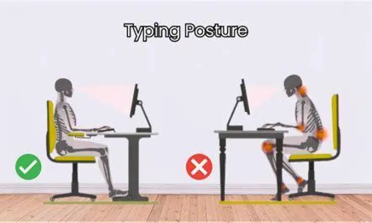 Postur Mengetik yang Benar Diagram posisi duduk yang benar saat mengetik