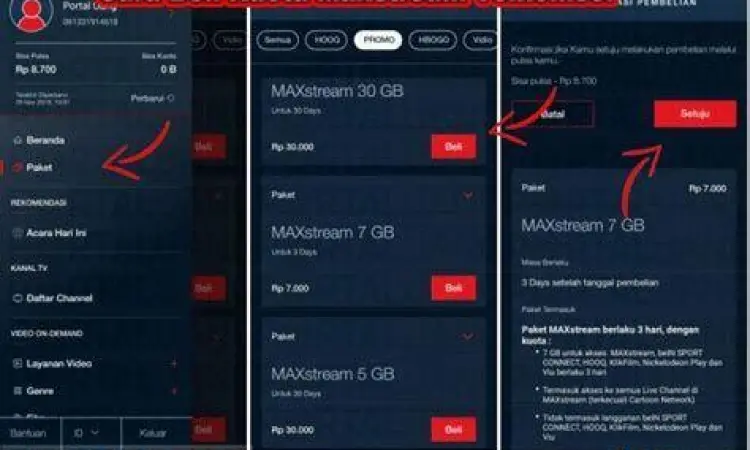 Aplikasi MAXstream dan kuota nonton Telkomsel