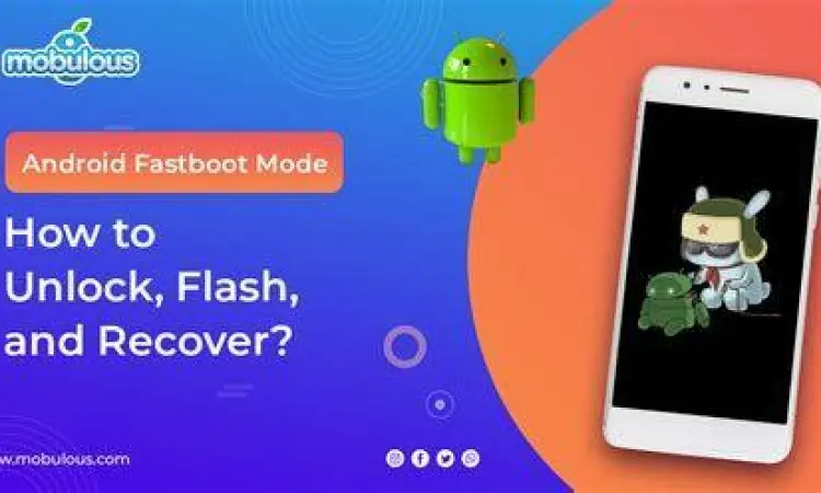 Tampilan layar perangkat Android saat berada dalam mode fastboot