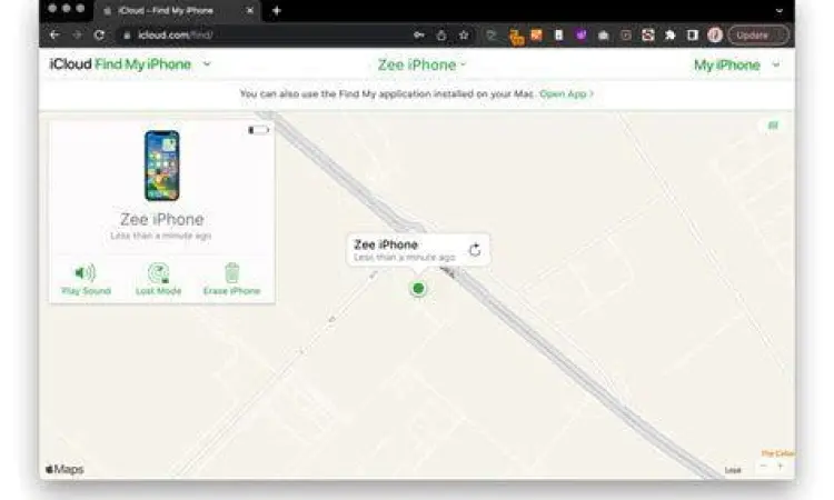 Lokasi iPhone di iCloud Melacak lokasi iPhone menggunakan akun iCloud