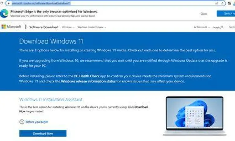 Menu Download ISO Windows 11 Langkah memilih edisi Windows 11 di website resmi
