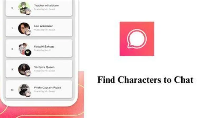 Berbagai pilihan karakter AI di aplikasi Chai