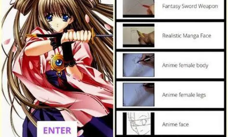 Interface Aplikasi Gambar Anime Tampilan antarmuka aplikasi gambar anime di smartphone