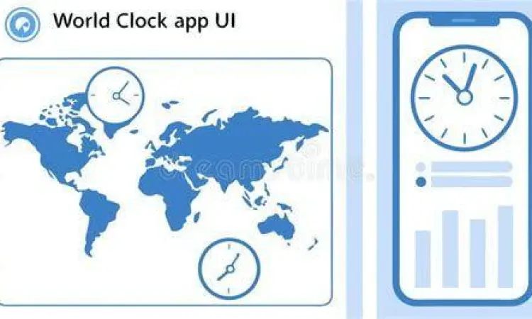 Antarmuka aplikasi jam dunia untuk koordinasi global