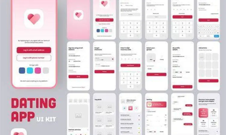 Tampilan antarmuka aplikasi kencan online modern