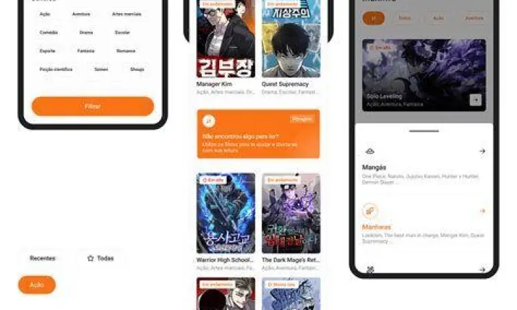 Antarmuka Kiryuu Co Antarmuka aplikasi baca manga yang user friendly
