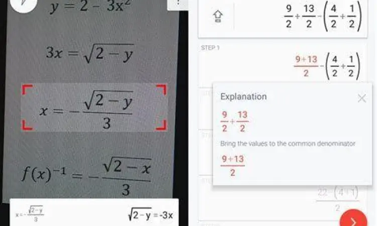Antarmuka aplikasi penyelesaian soal matematika