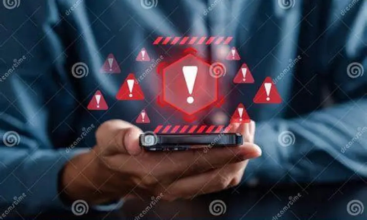 Keamanan Perangkat Digital Peringatan keamanan pada layar ponsel cerdas