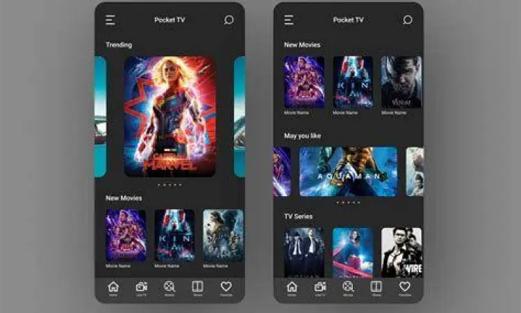 Antarmuka Streaming Android Tampilan antarmuka aplikasi streaming film di android