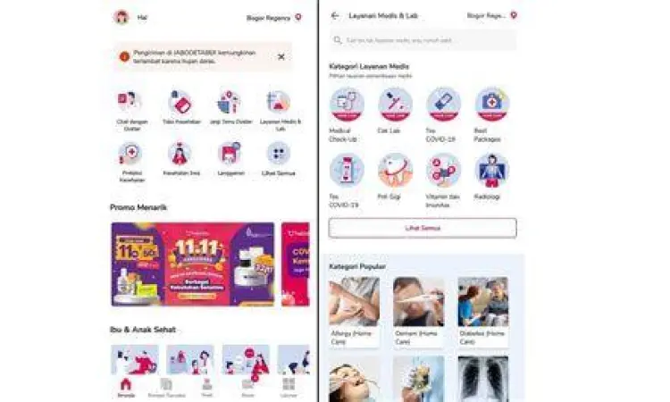 Tampilan antarmuka utama aplikasi Honeylive yang interaktif