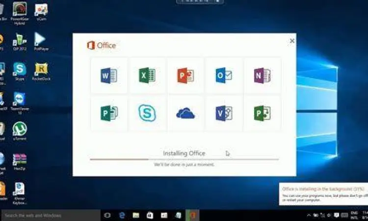 Proses instalasi Office di Windows 10