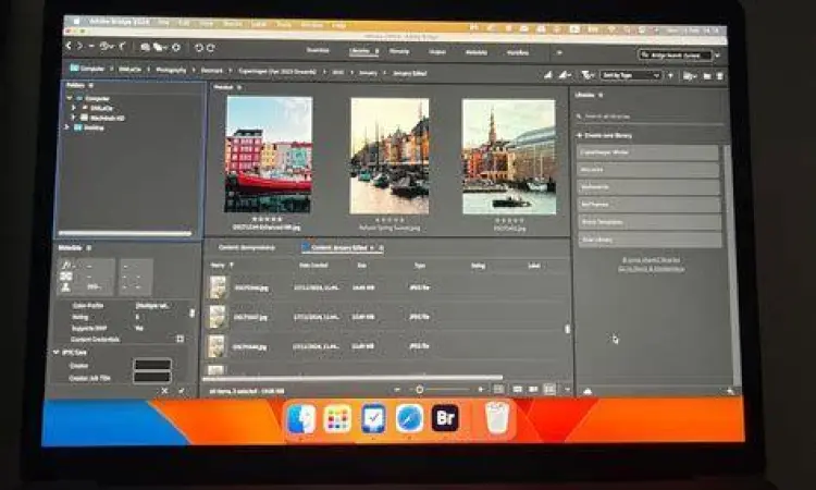 Tampilan Adobe Bridge CS4 untuk manajemen aset desain