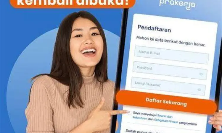 Proses pendaftaran melalui aplikasi prakerja mobile