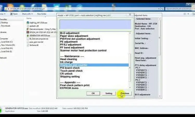 L3110 Resetter Interface Interface Epson Adjustment Program L3110
