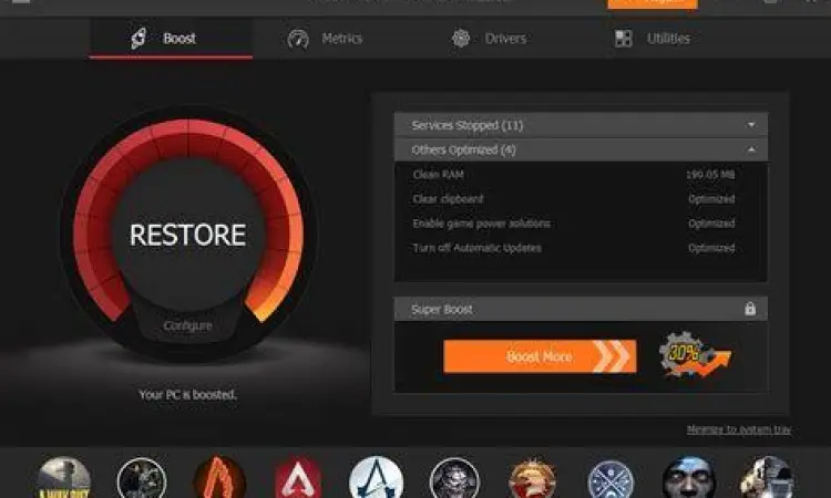 Grafik peningkatan performa game booster