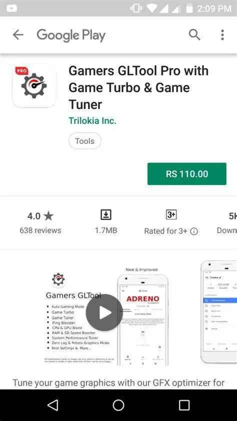 Antarmuka Gamers GLTool Pro Dashboard utama Gamers GLTool Pro dengan berbagai opsi optimasi