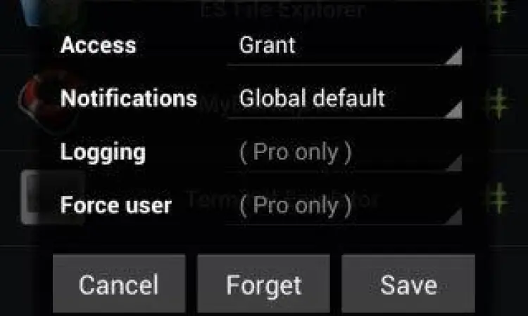 Proses pemberian izin root akses pada Android