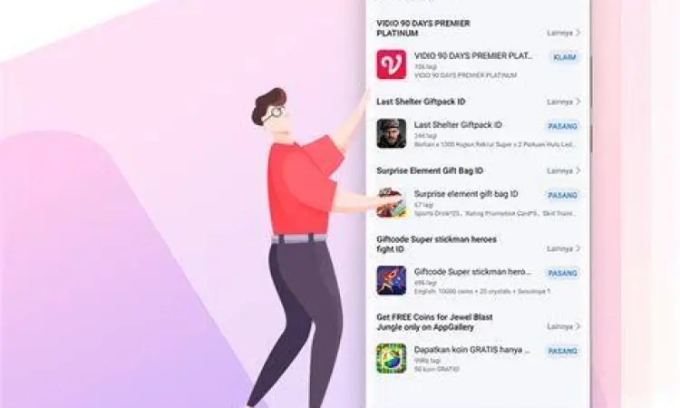 Tampilan Huawei AppGallery dengan aplikasi lokal