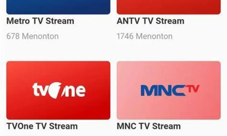 Streaming TV Digital Antarmuka aplikasi streaming tv online di indonesia