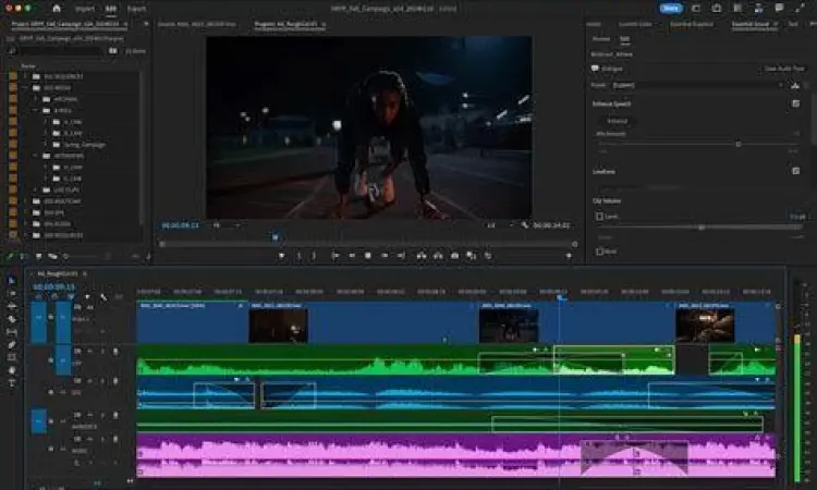 Perangkat lunak edit video profesional di komputer