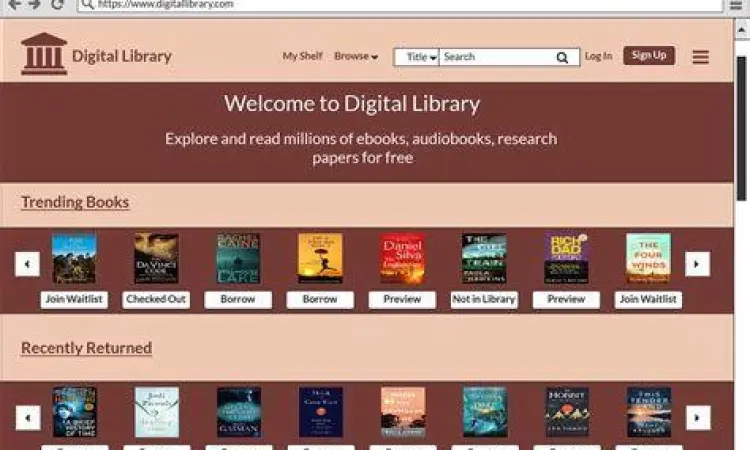 Situs Perpustakaan Digital Antarmuka perpustakaan digital online yang legal