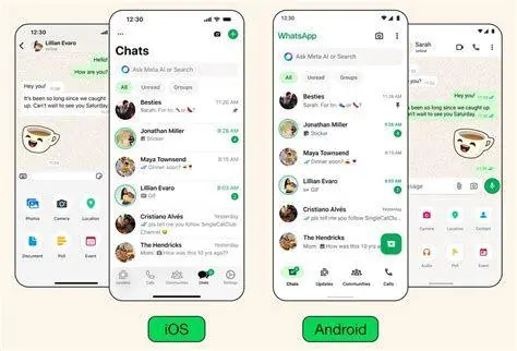 Antarmuka WhatsApp Mobile Tampilan antarmuka saat buka aplikasi whatsapp di ponsel